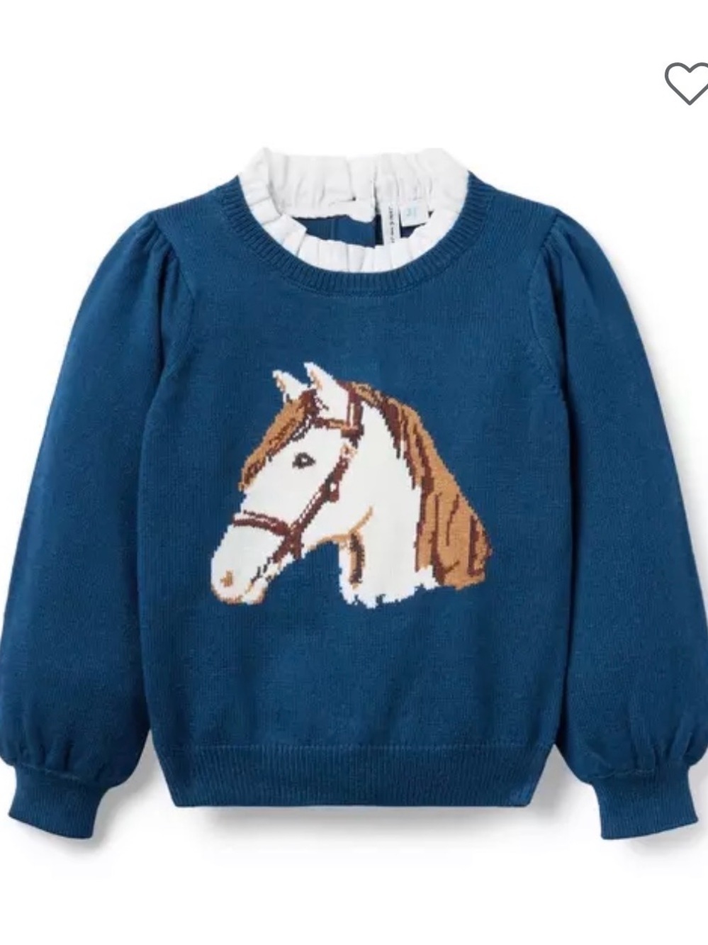 Janie and Jack Blue Horse Intarsia Sweater